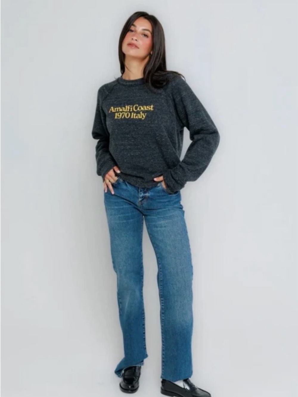 NWT Sunny Somewhere 'Amalfi Coast 1970 Italy' Graphic Crewneck Sweatshirt, Small - Picture 4 of 4